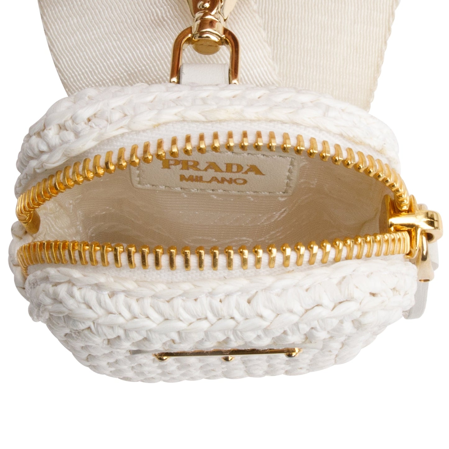 Prada White Re-Edition 2005 Crochet Shoulder Bag
