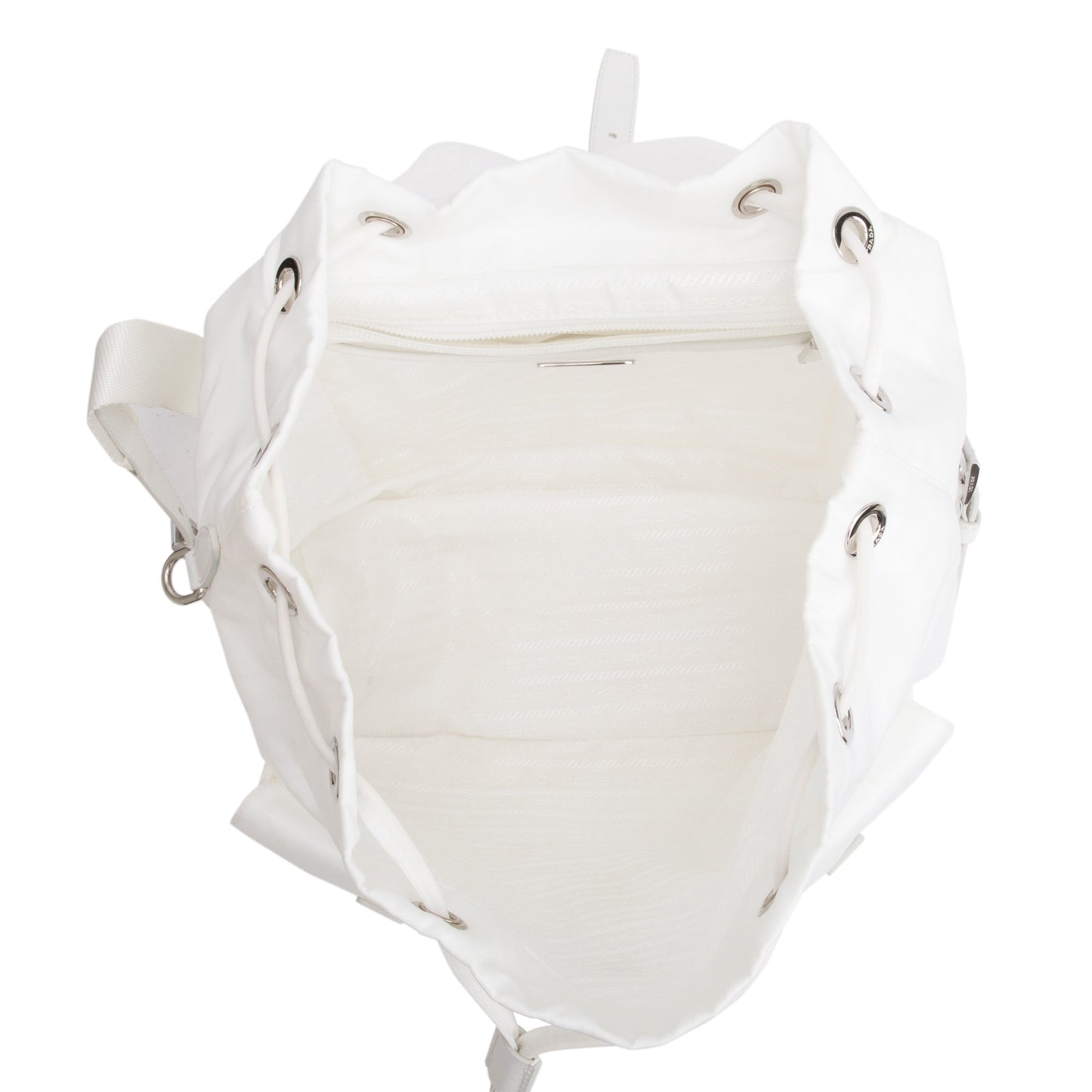 Prada White Re-Nylon Saffiano Medium Backpack