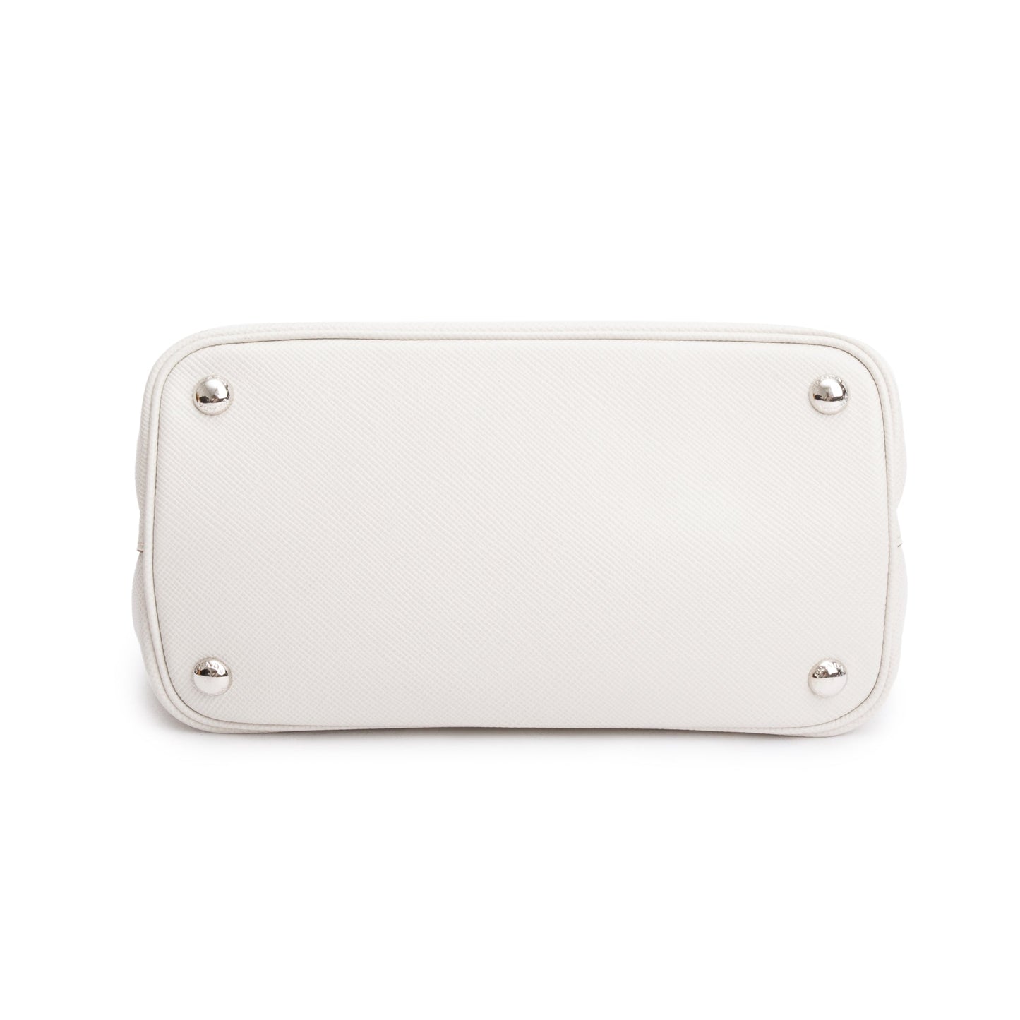 Prada White Saffiano Cuir Top Handle Bag