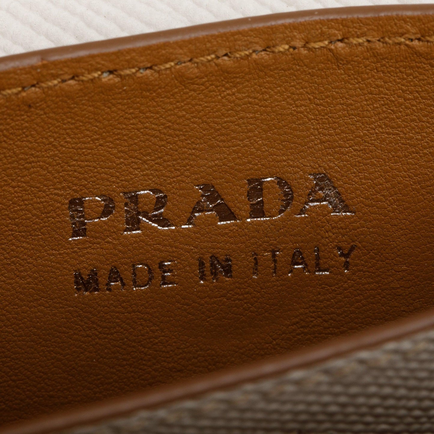 Prada White Saffiano Cuir Top Handle Bag