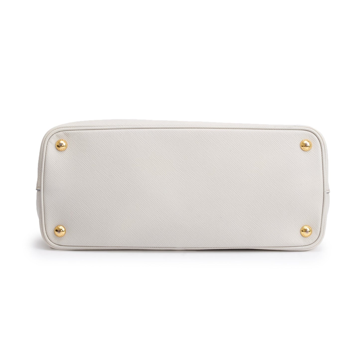 Prada White Saffiano Lux Medium Cuir Double Tote