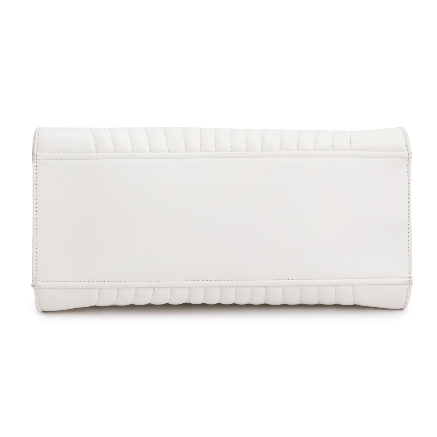 Prada White Soft Calf Impunture Diagramme Tote
