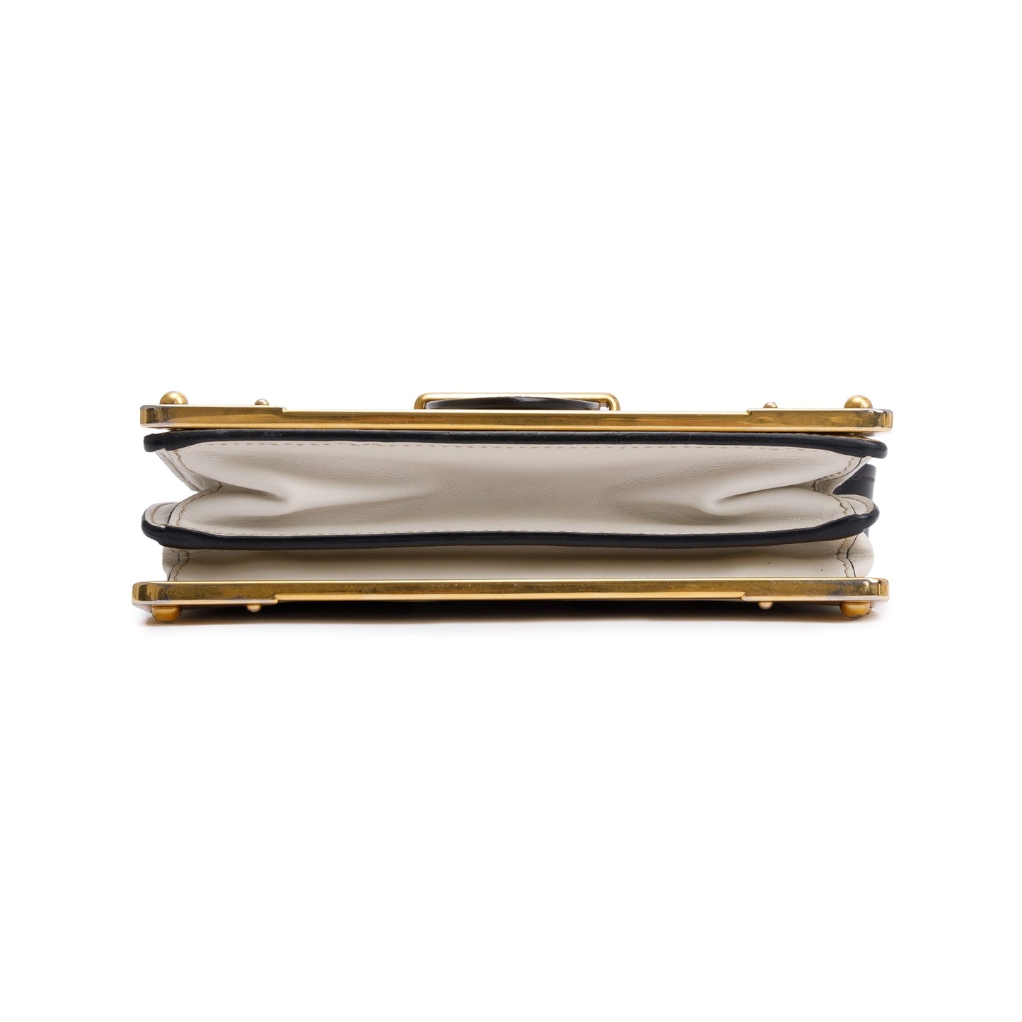 Prada White/Black City Calf Saffiano Cahier Bag