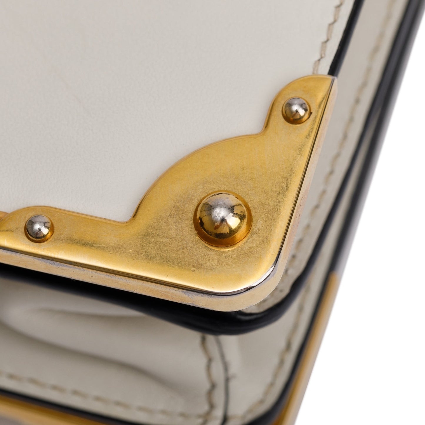 Prada White/Black City Calf Saffiano Cahier Bag