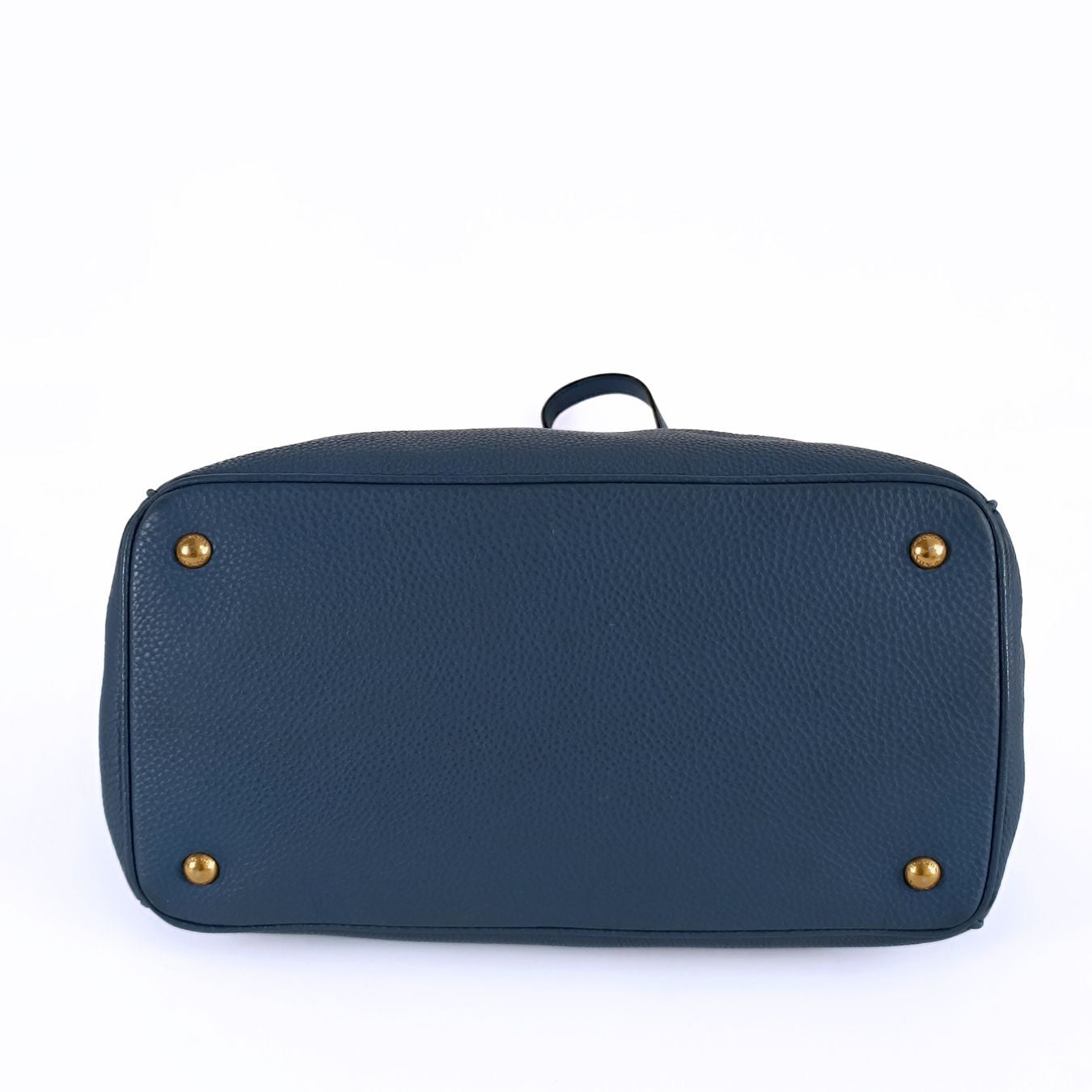 Luxury PradaShopper shoulder bag in cobalt buckskin