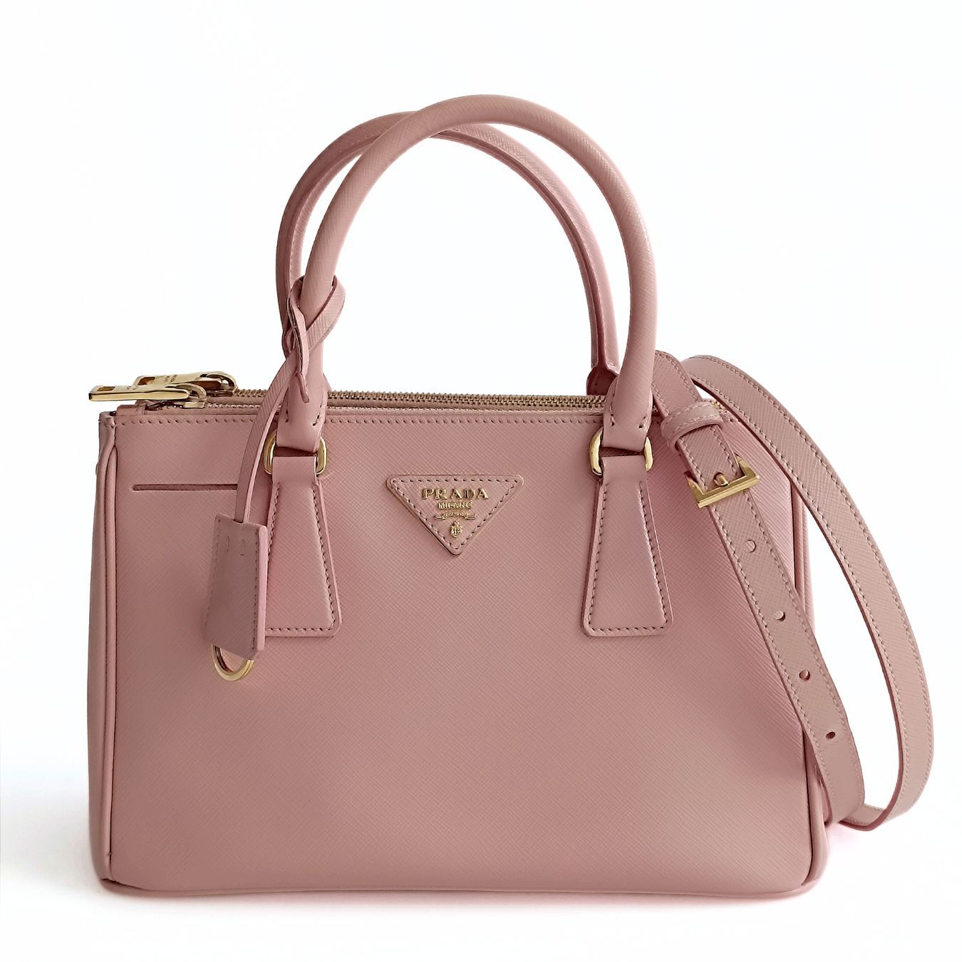 Luxury PradaGalleria Medium Saffiano Lux Orchidea shoulder bag