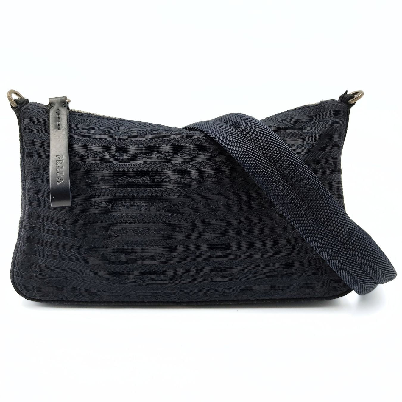 Luxury Pradashoulder bag in blue monogram nylon