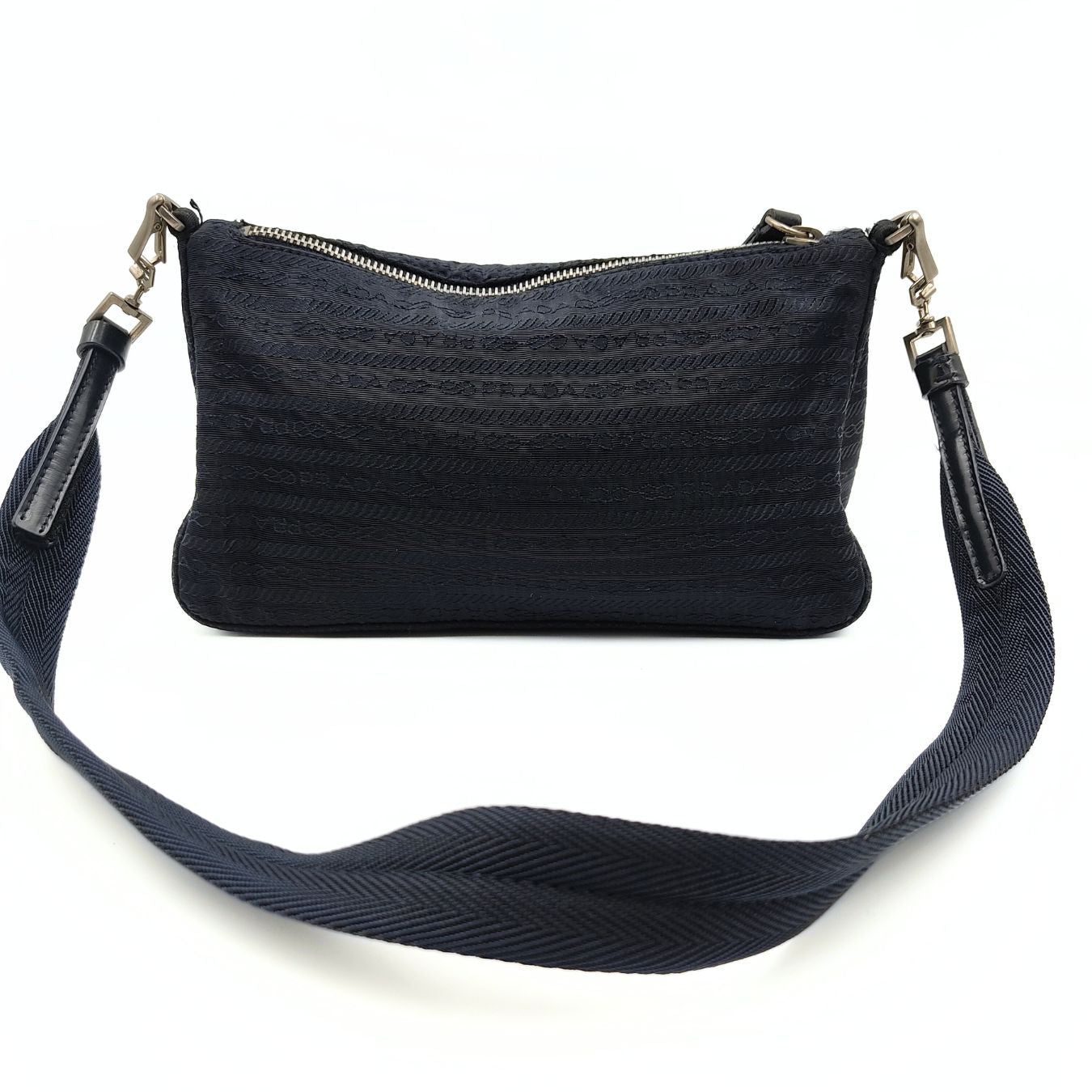 Luxury Pradashoulder bag in blue monogram nylon