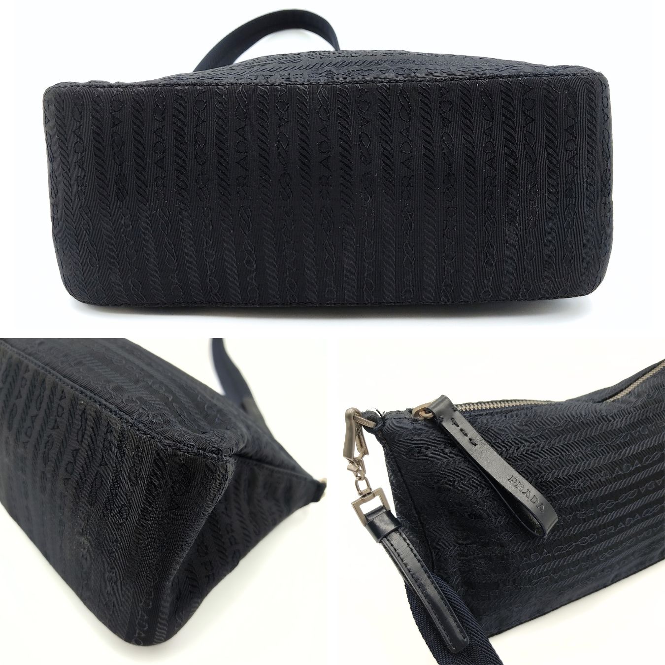 Luxury Pradashoulder bag in blue monogram nylon
