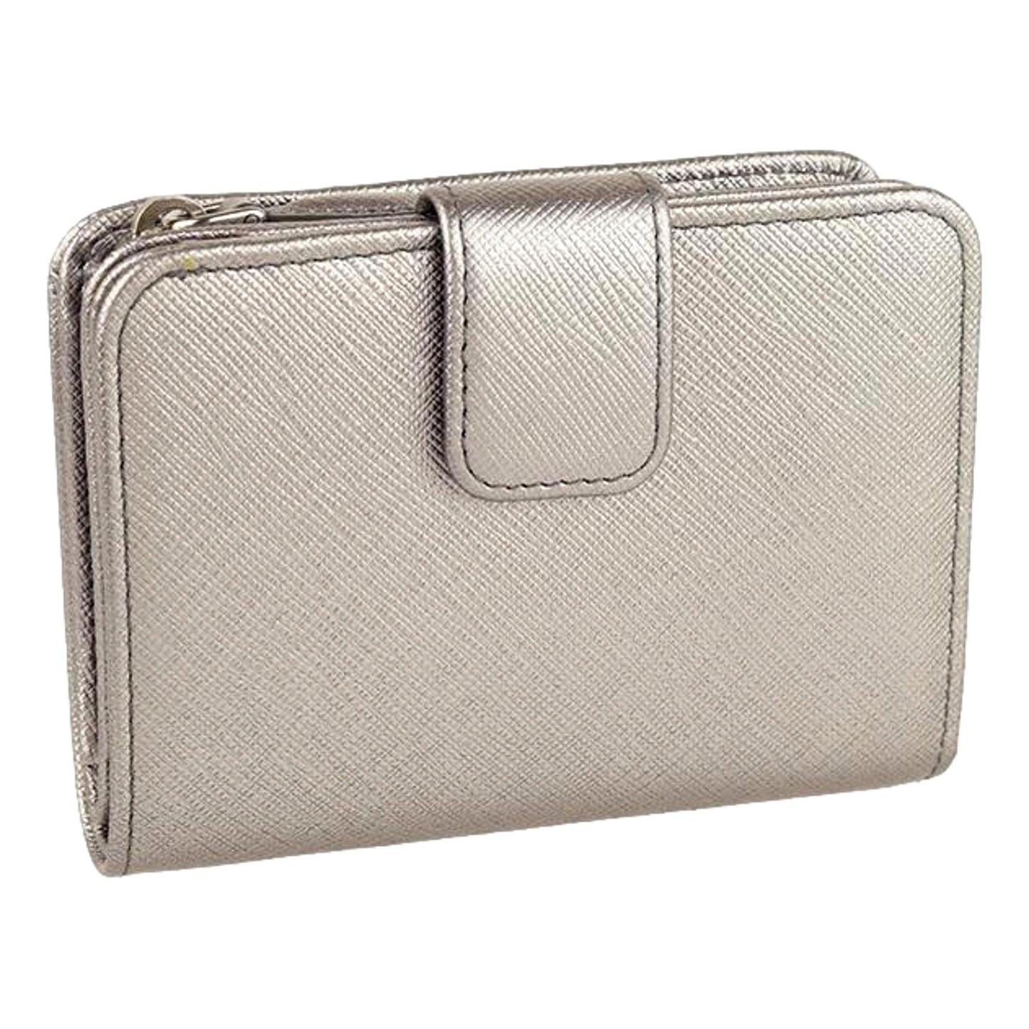 Luxury PradaSaffiano Gold Leather Bow Wallet with Coin Pouch