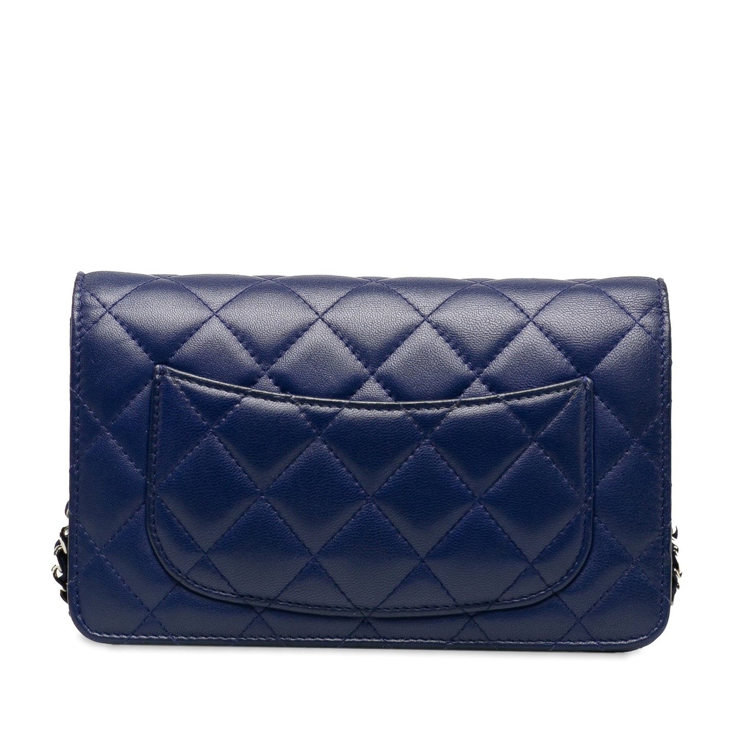 Luxury Chanel Wallet On Chain Blue Lambskin Silver