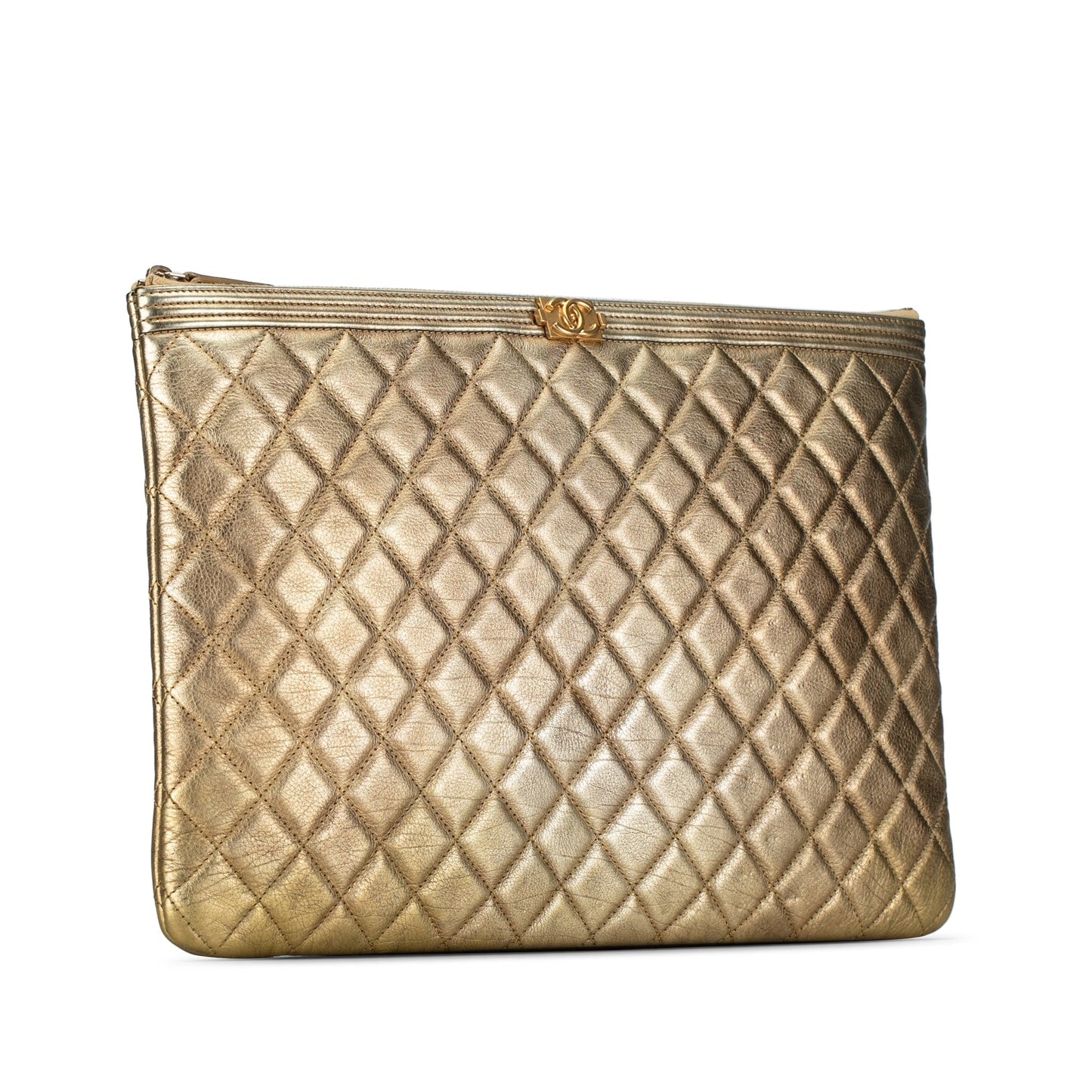 CHANEL Large Lambskin Boy O Case Clutch Clutch Bag