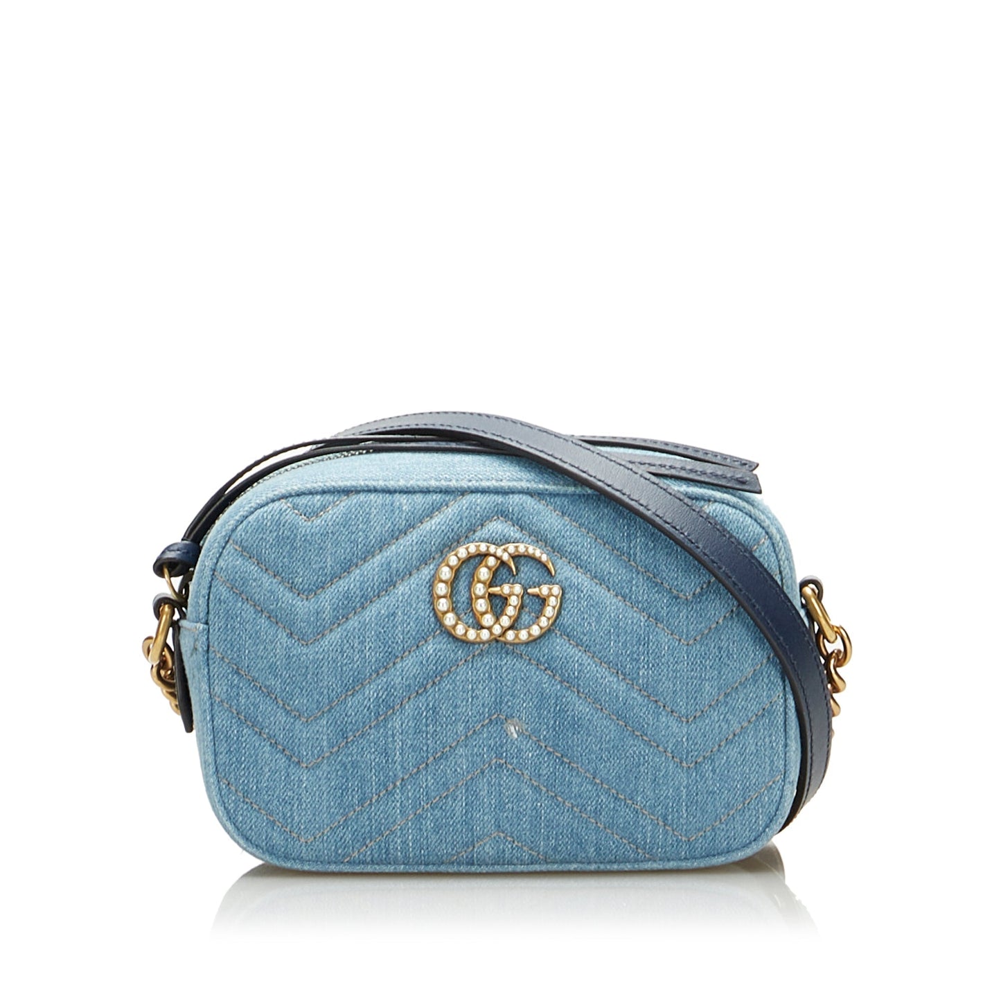Luxury Gucci Pearly GG Marmont Matelasse Crossbody Bag