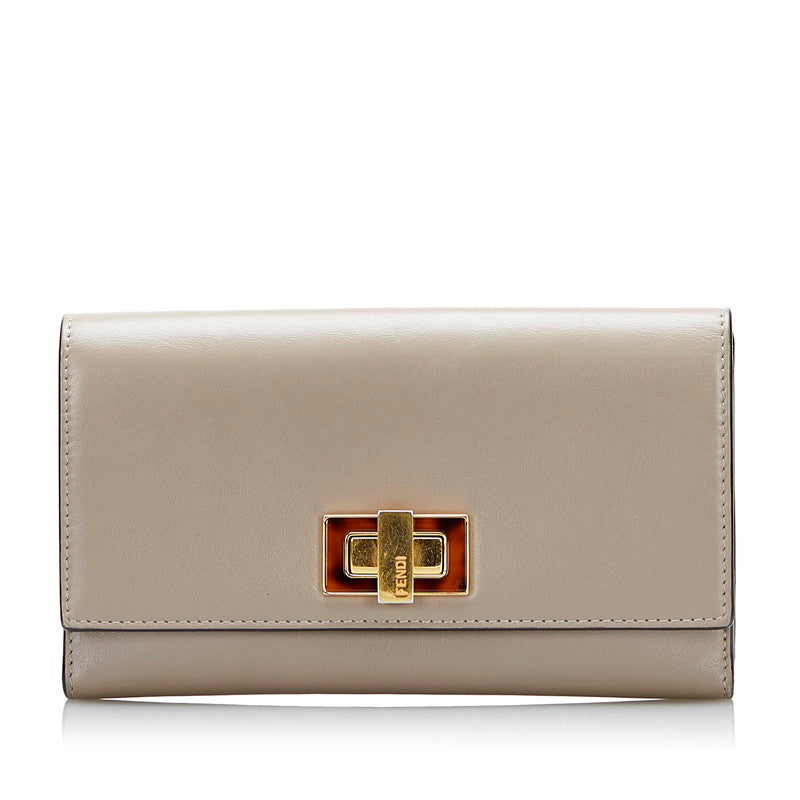Luxury FendiLeather Peekaboo Flap Wallet - '10s