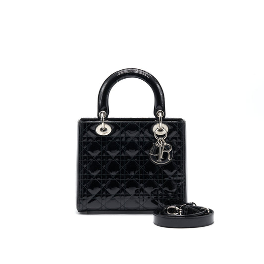 Luxury Dior Black Patent leather Medium Lady Luxury Dior Tote