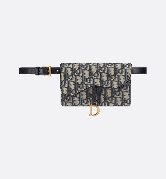 Saddle Belt Pouch Blue Luxury Dior Oblique Jacquard