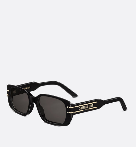 Luxury Diorsignature S12I Black Rectangular Sunglasses