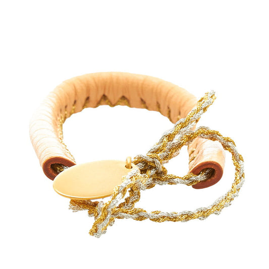 Luxury FendiSelleria Leather Wrap Bracelet - '10s