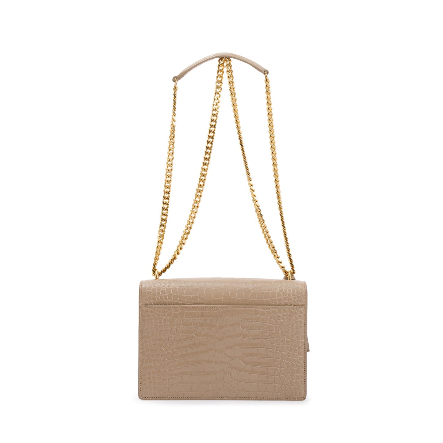 Saint Laurent 2020 Beige Crocodile Embossed Leather Medium Sunset Bag