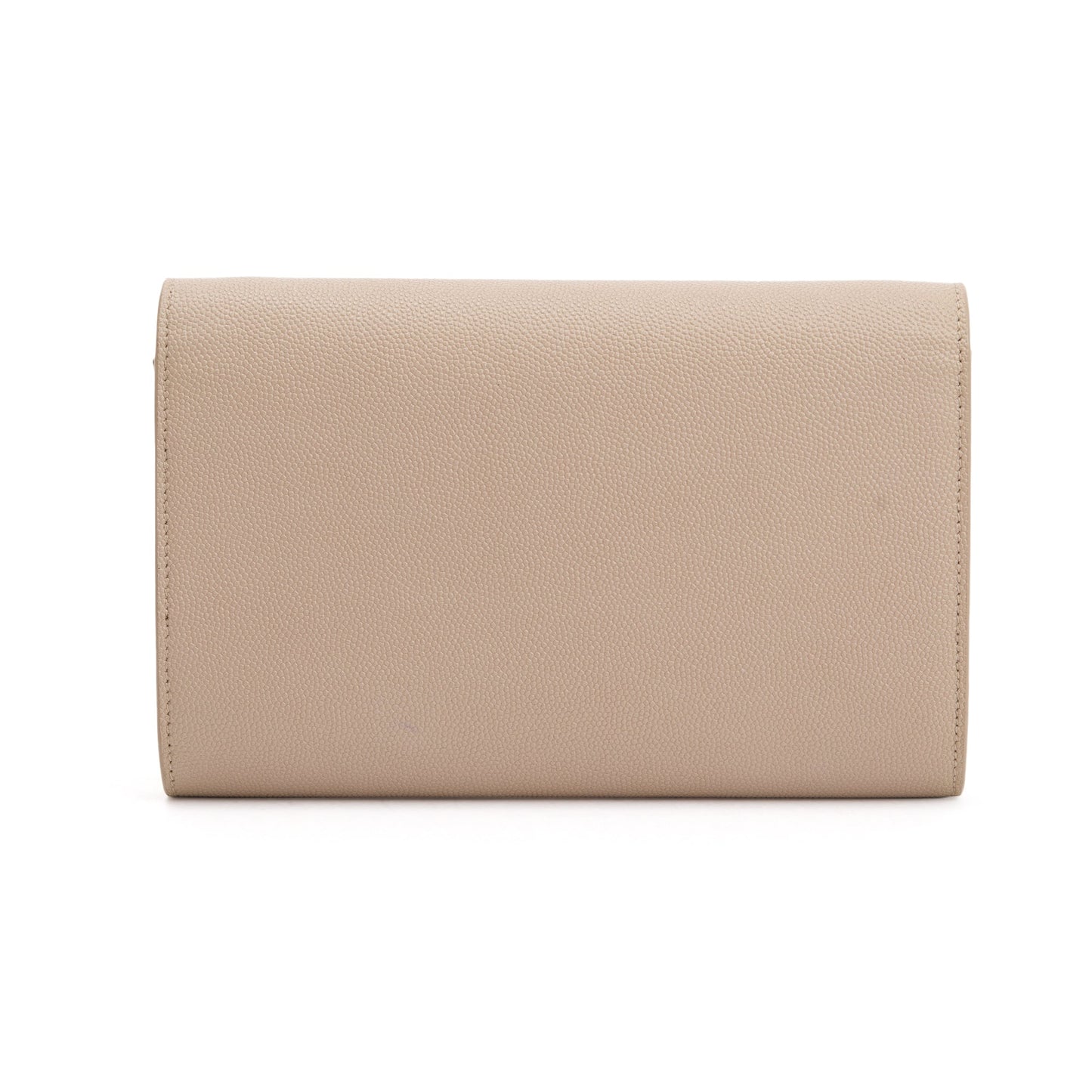 Saint Laurent 2020 Beige Grain De Poudre Leather Uptown Chain Wallet