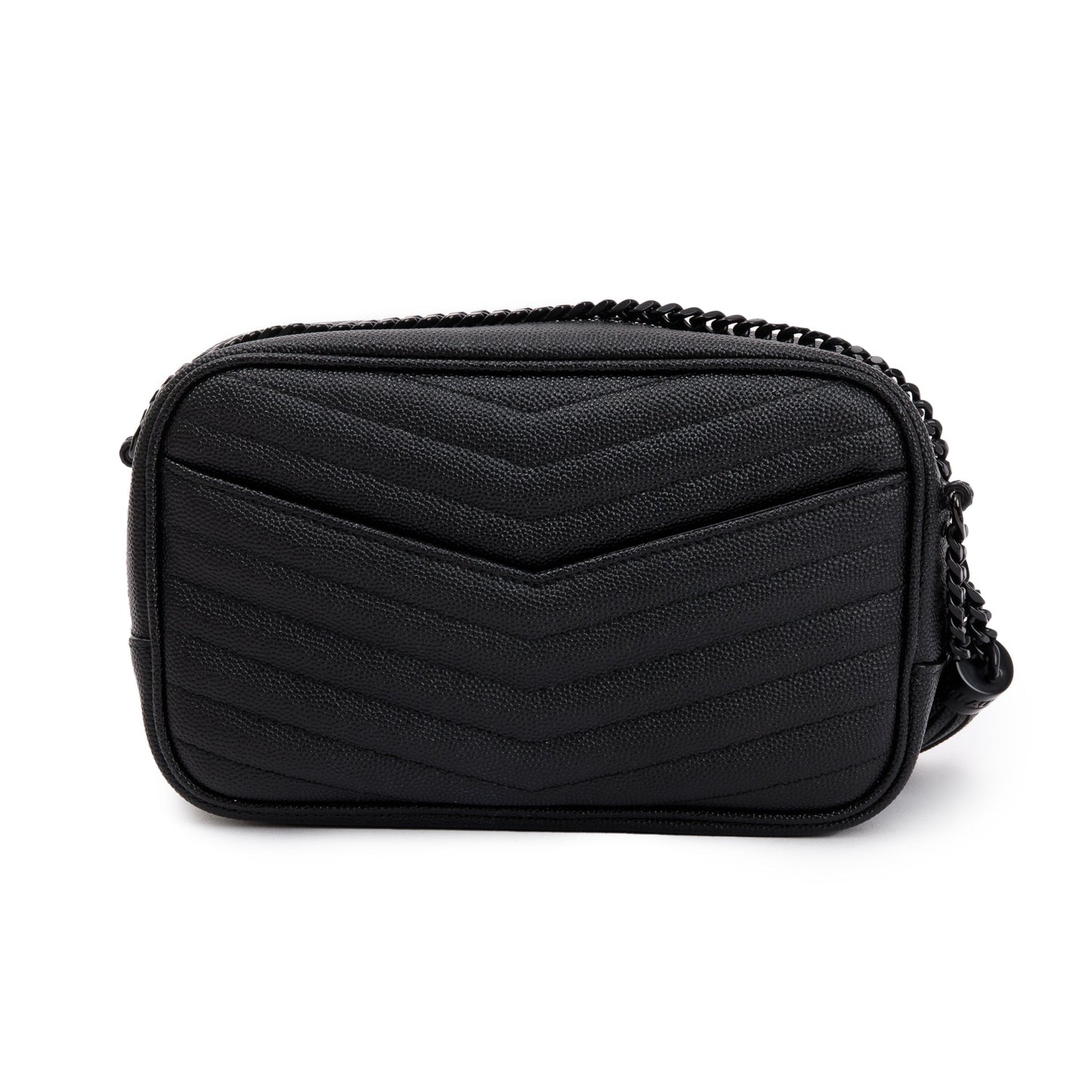 Saint Laurent 2020 Black Grain de Poudre Matelasse Mini Lou Camera Bag