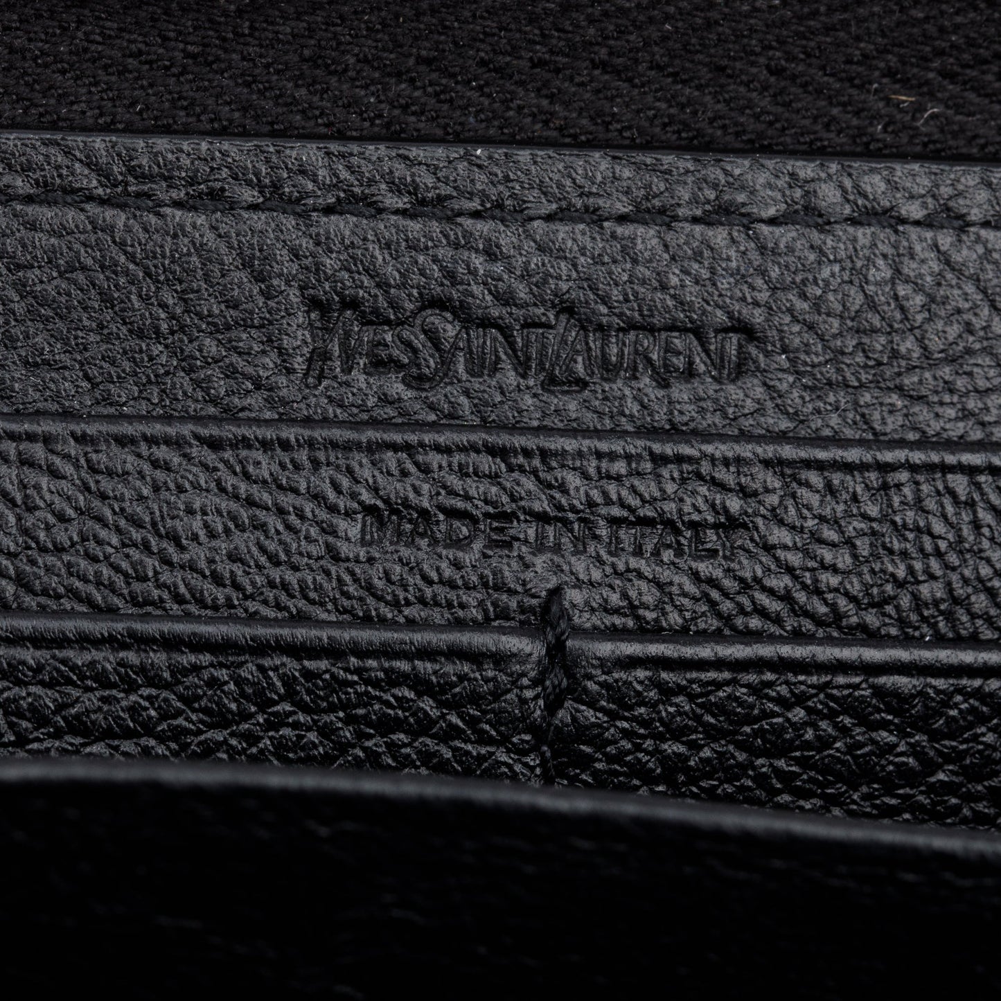 Saint Laurent 2020 Black Grained De Poudre Cassandre Zip Around Wallet