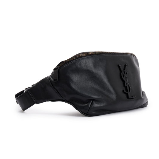 Saint Laurent 2020 Black Lambskin Cassandre Classic Crossbody Belt Bag