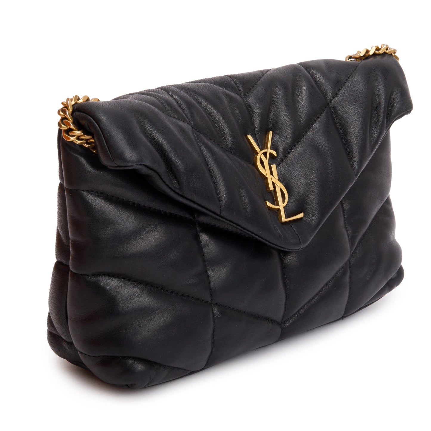 Saint Laurent 2020 Black Leather Toy Puffer Loulou Shoulder Bag