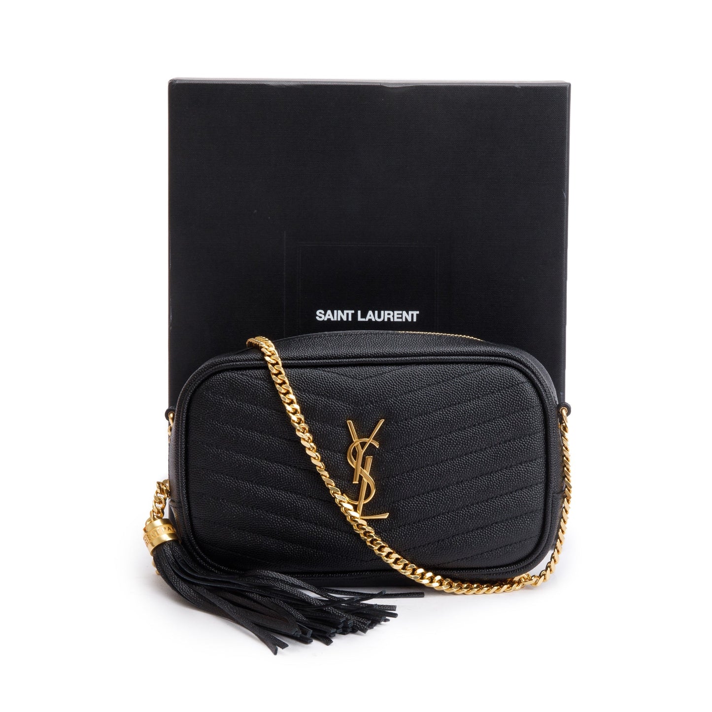 Saint Laurent 2020 Black Quilted Leather Mini Lou Camera Bag