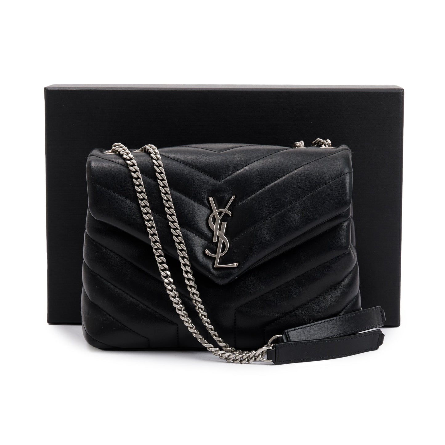 Saint Laurent 2020 Black Quilted Leather Small LouLou Chain Shoulder Bag