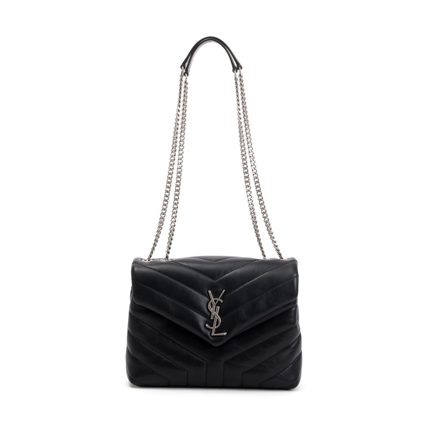 Saint Laurent 2020 Black Quilted Leather Small LouLou Chain Shoulder Bag