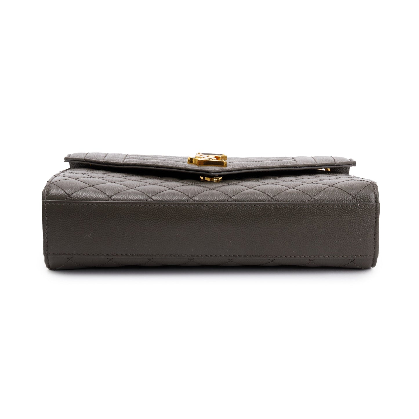 Saint Laurent 2020 Grey Grained De Poudre Medium Envelope Shoulder Bag