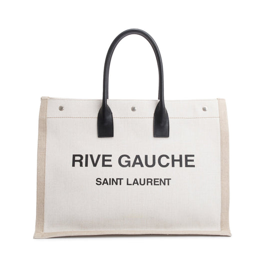 Saint Laurent 2020 Neutral Canvas Large Rive Gauche Canvas Tote