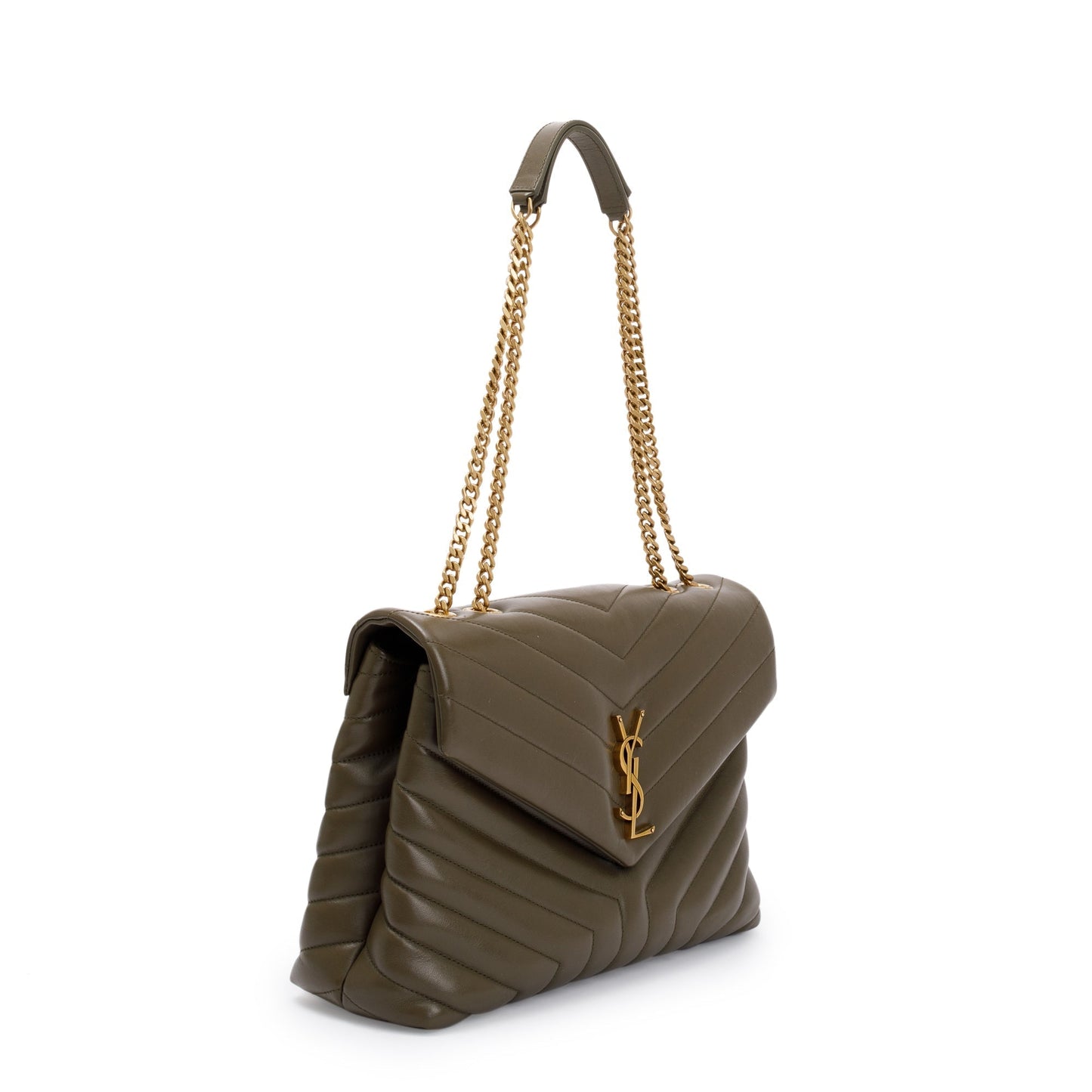 Saint Laurent 2020 Olive Green Medium Loulou Monogram Shoulder Bag