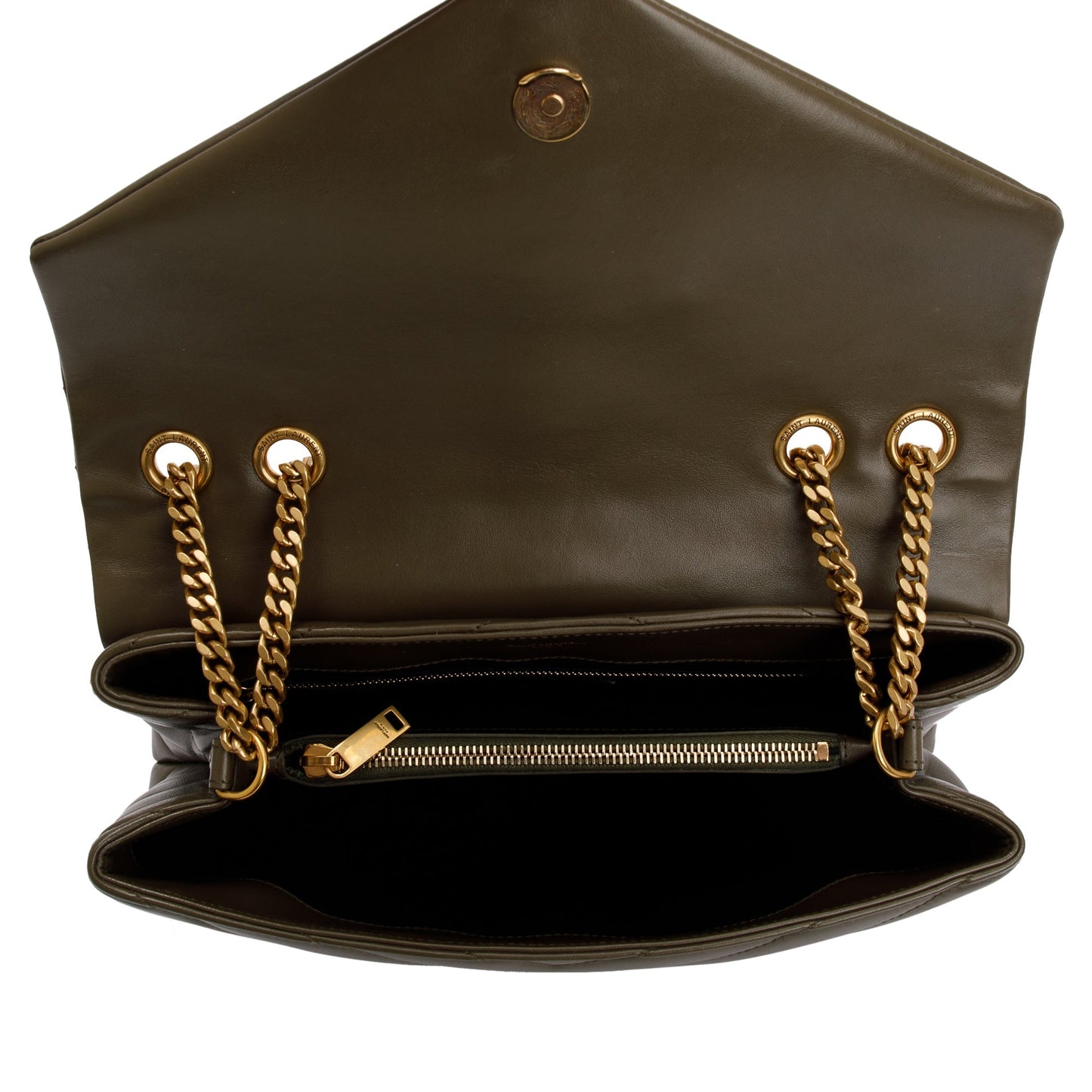Saint Laurent 2020 Olive Green Medium Loulou Monogram Shoulder Bag