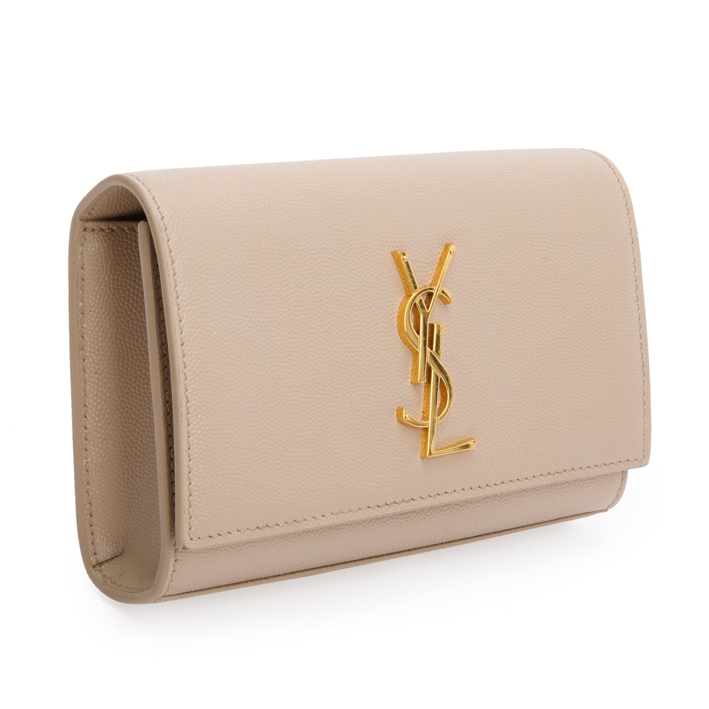 Saint Laurent 2021 Beige Grain De Poudre Leather Kate Belt Bag