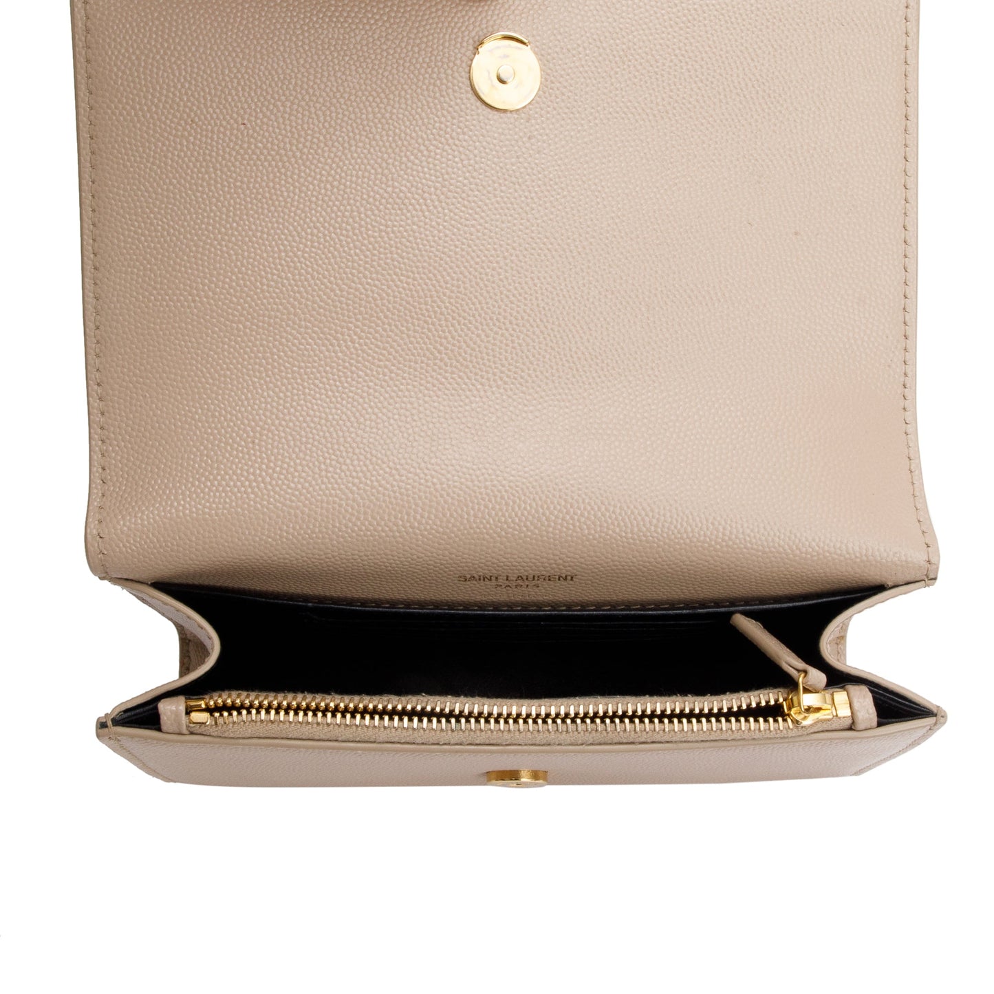 Saint Laurent 2021 Beige Grain De Poudre Leather Kate Belt Bag