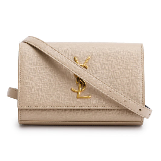 Saint Laurent 2021 Beige Grain De Poudre Leather Kate Belt Bag
