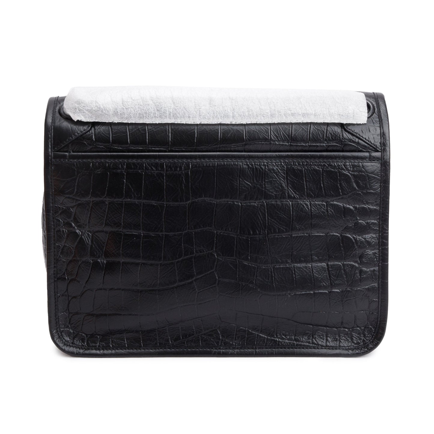 Saint Laurent 2021 Black Crocodile Embossed Calfskin Leather Medium Niki Shoulder Bag