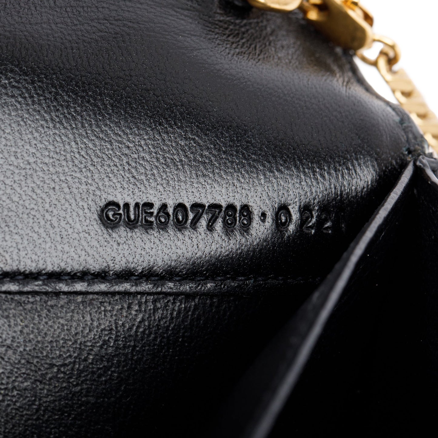 Saint Laurent 2021 Black Crocodile Embossed Leather Uptown Chain Wallet