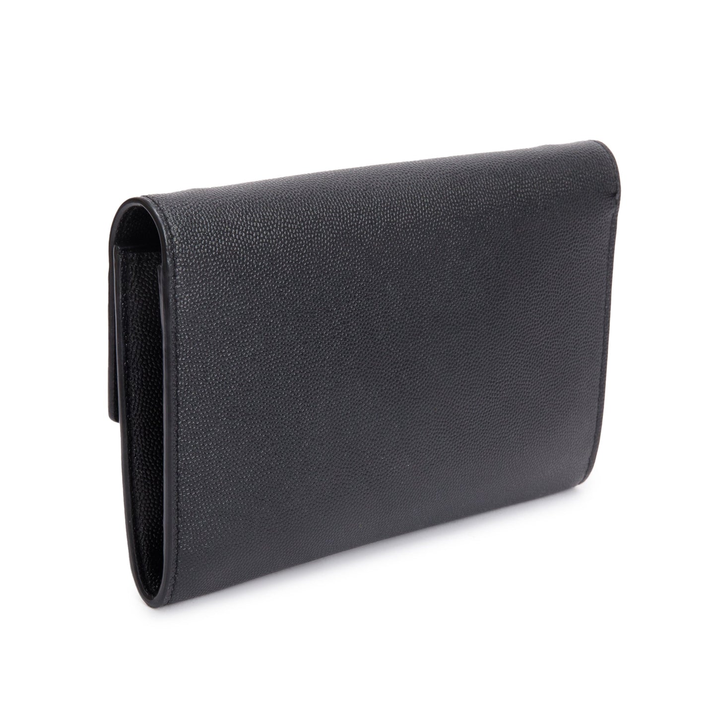 Saint Laurent 2021 Black Grain De Poudre Leather Uptown Chain Wallet