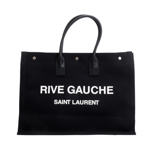 Saint Laurent 2021 Black Large Rive Gauche Canvas Tote