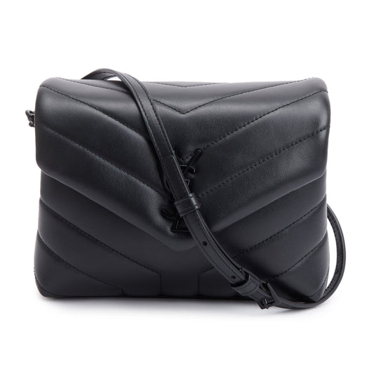 Saint Laurent 2021 Black Monogram Matelasse Toy Loulou Crossbody Bag