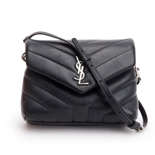 Saint Laurent 2021 Black Monogram Matelasse Toy Loulou Crossbody Bag