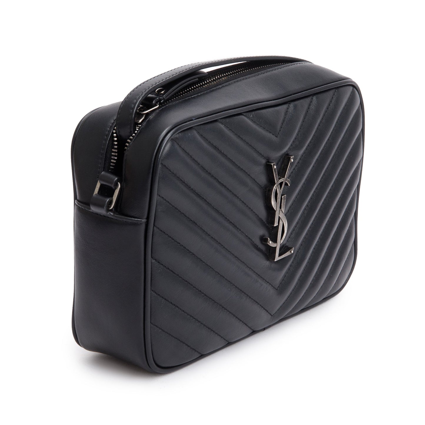 Saint Laurent 2021 Black Quilted Leather Lou Camera Bag