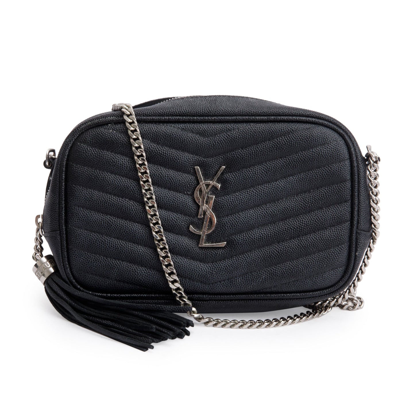 Saint Laurent 2021 Black Quilted Leather Mini Lou Camera Bag