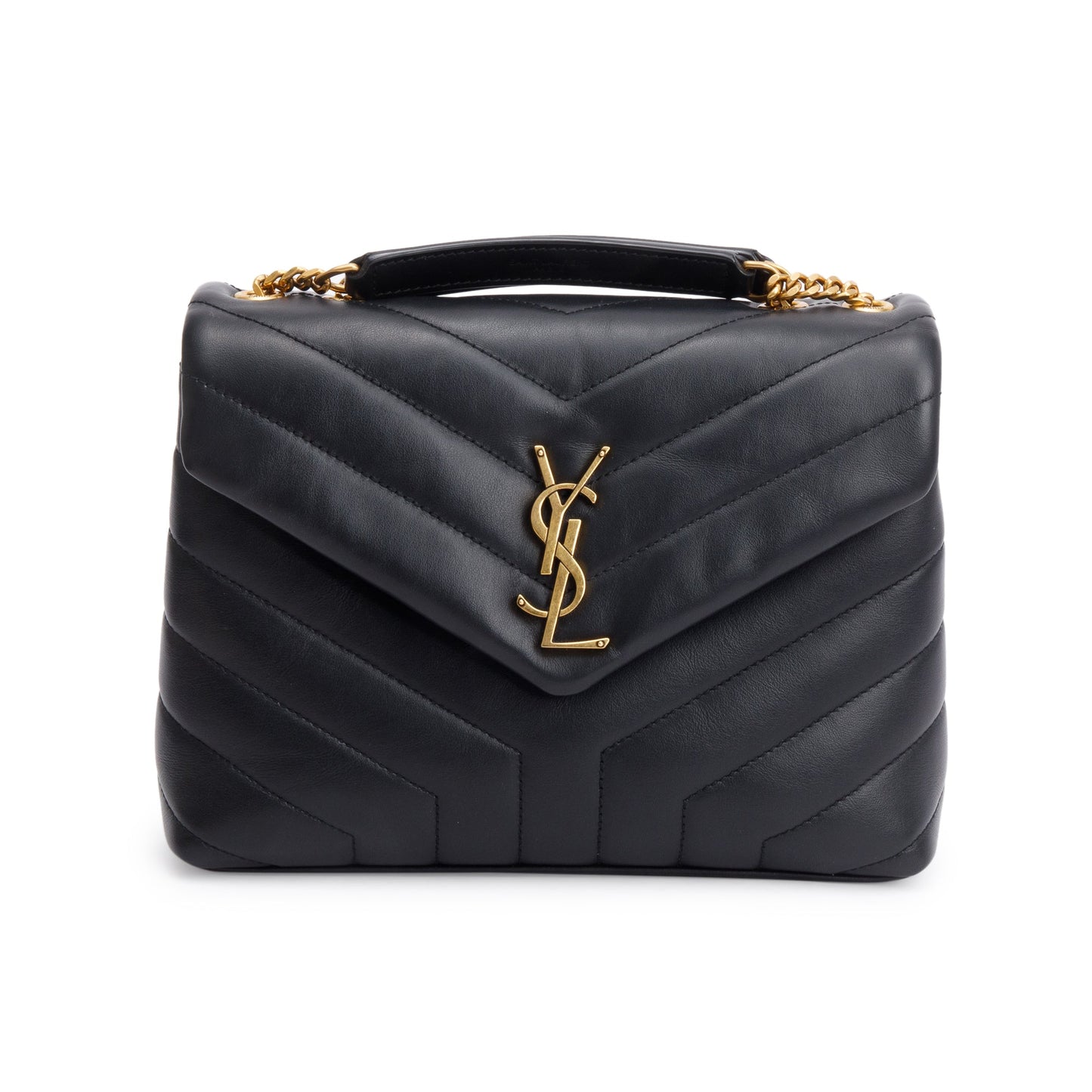 Saint Laurent 2021 Black Quilted Leather Small Loulou Shoulder Bag