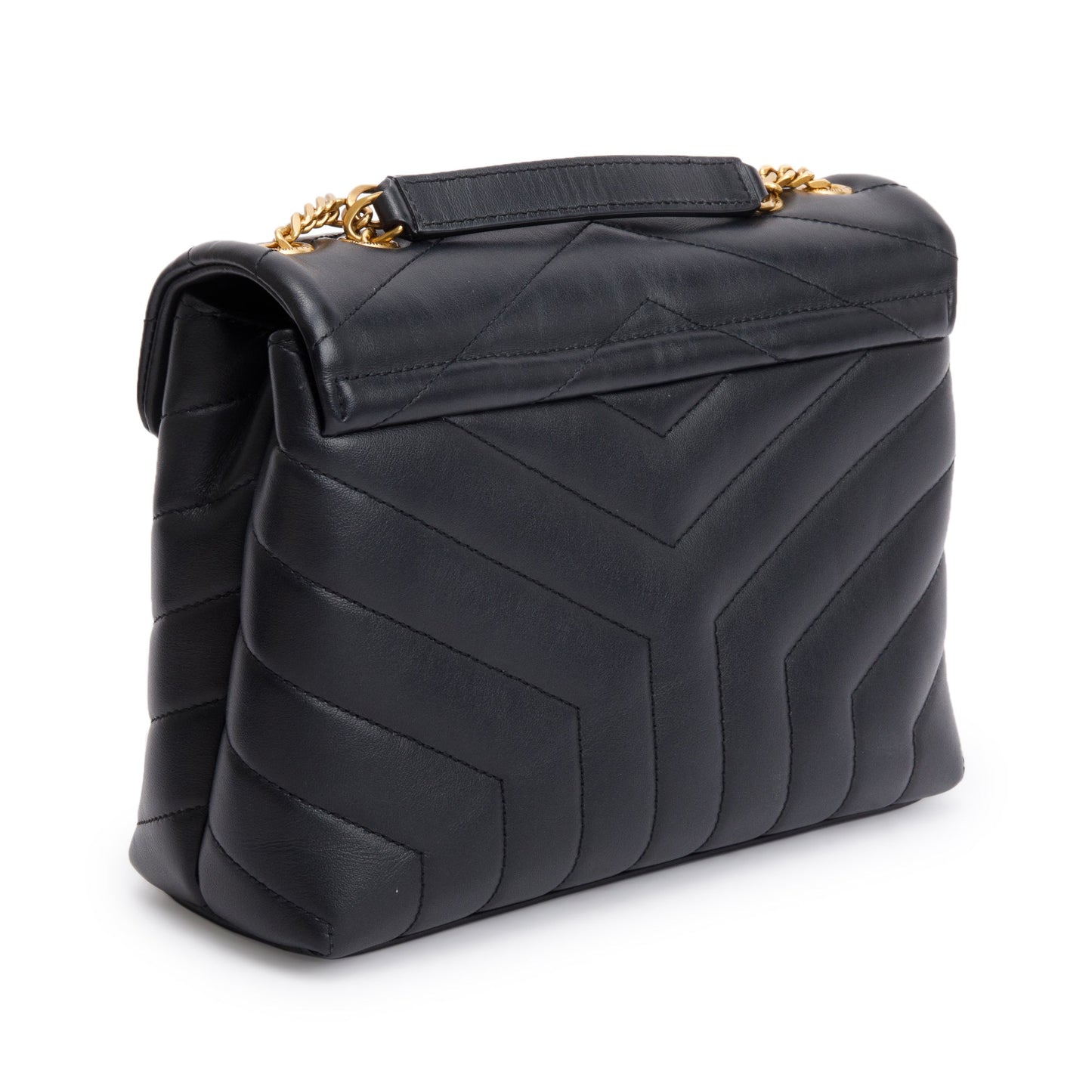 Saint Laurent 2021 Black Quilted Leather Small Loulou Shoulder Bag