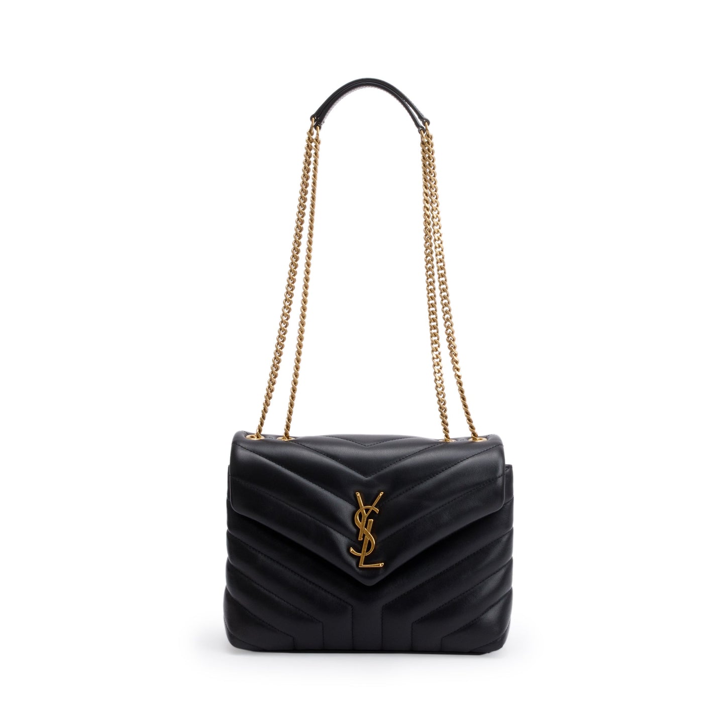 Saint Laurent 2021 Black Quilted Leather Small Loulou Shoulder Bag