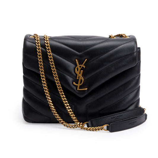 Saint Laurent 2021 Black Quilted Leather Small Loulou Shoulder Bag